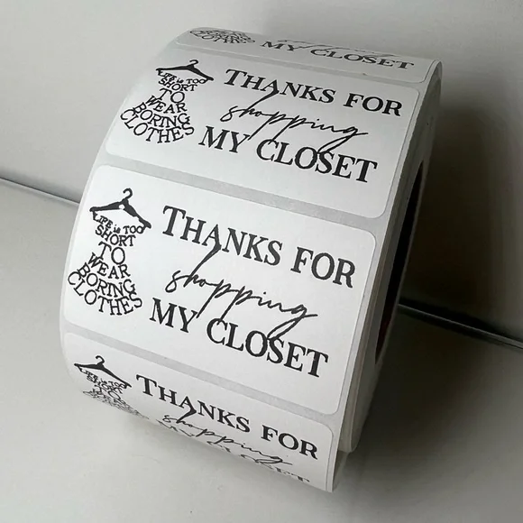 100 Thank You for shopping my closet 2in roll | Packaging Supplies | NWT - Picture 4 of 14